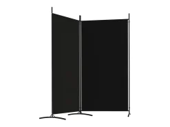 Biombo-Biombo divisor de 2 paneles de tela 175x180 cm ES860976 Negro