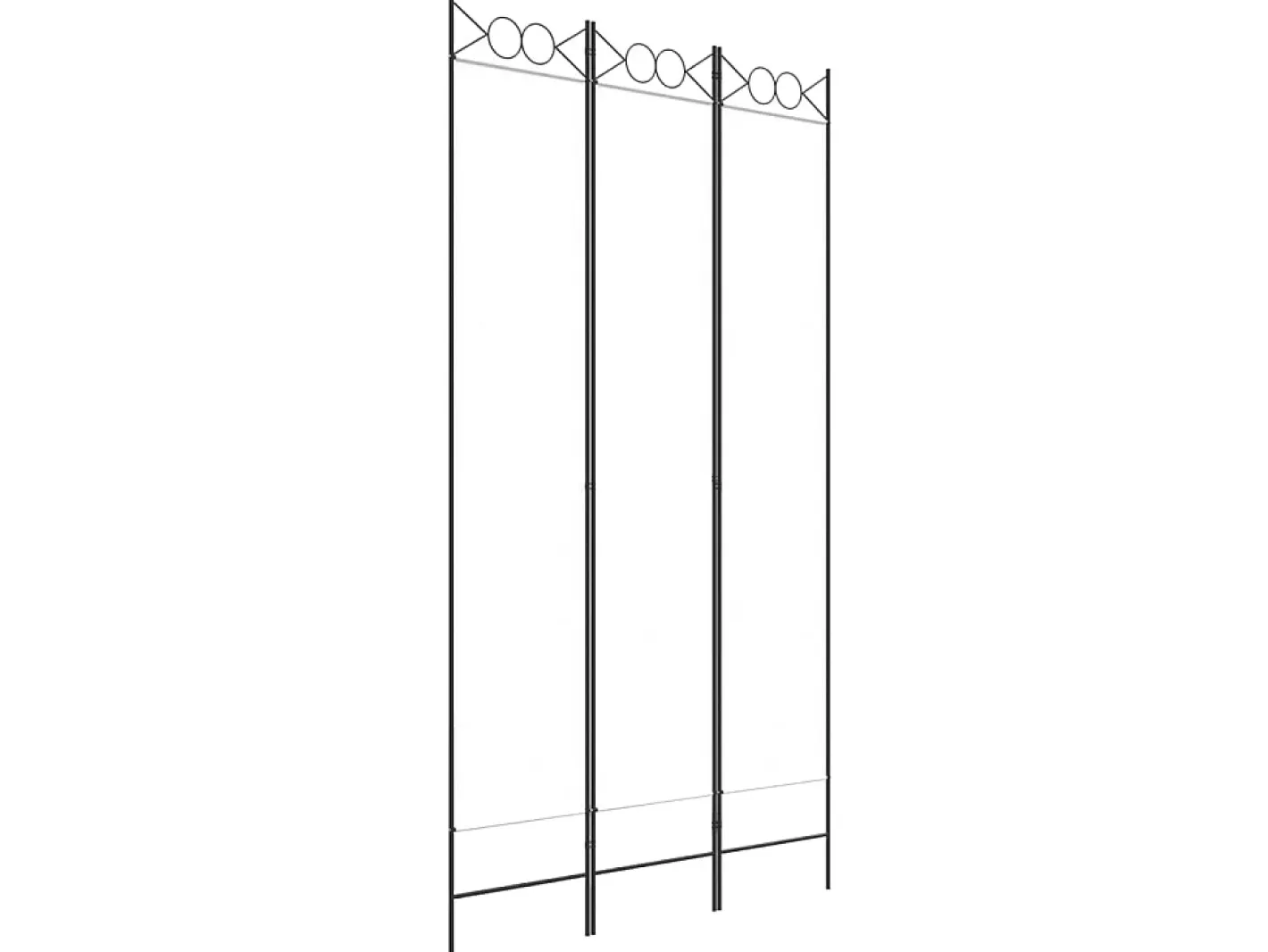Biombo divisor de 3 paneles de tela 120x220 cm ES715195 Blanco New