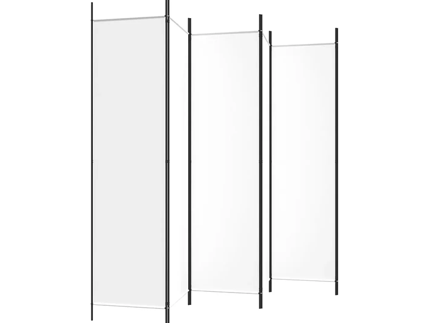 Biombo-Biombo divisor de 6 paneles de tela 300x200 cm ES926712 Blanco