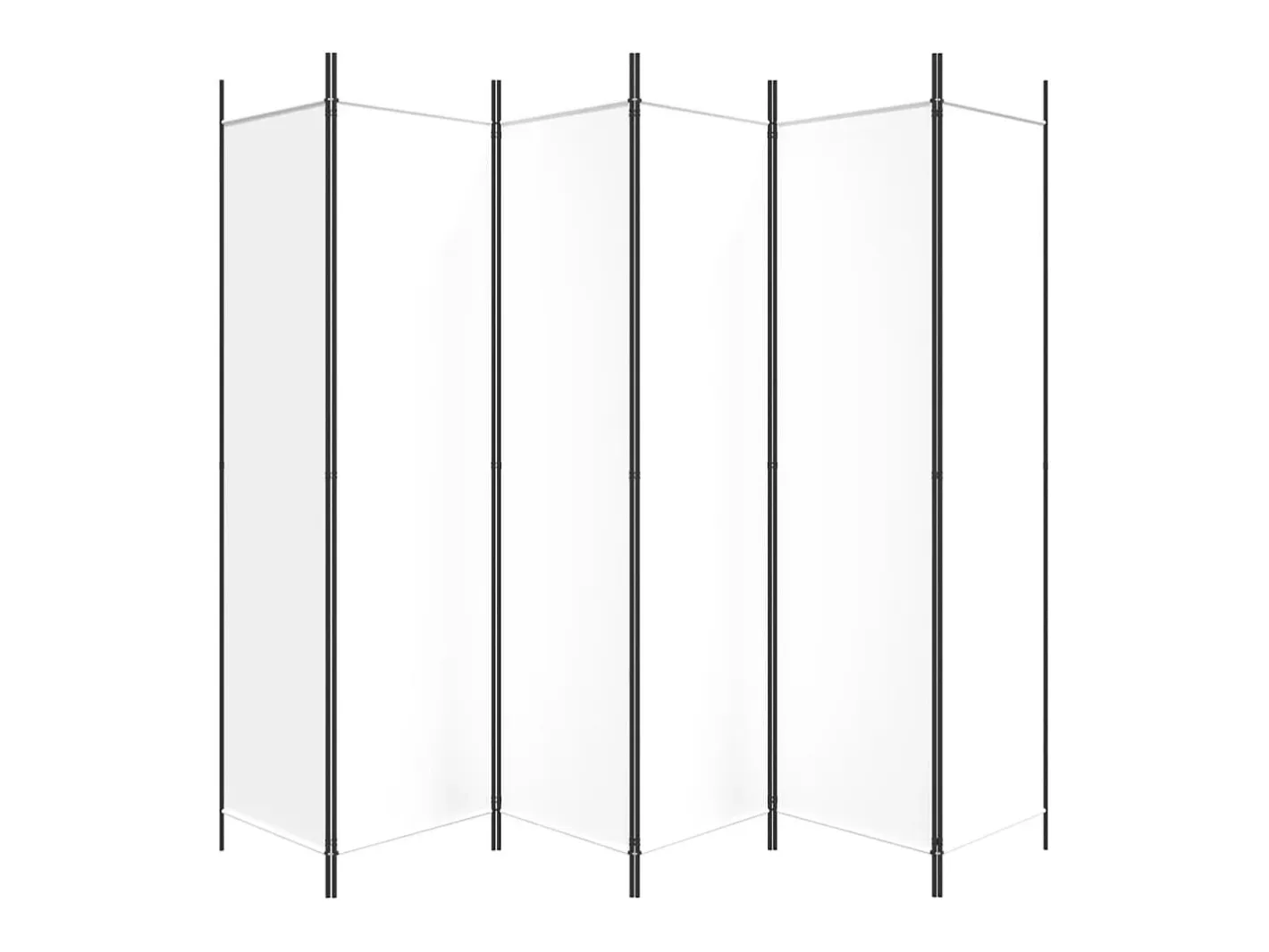 Biombo-Biombo divisor de 6 paneles de tela 300x200 cm ES926712 Blanco