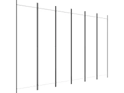Biombo-Biombo divisor de 6 paneles de tela 300x200 cm ES926712 Blanco