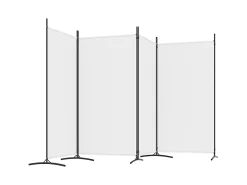 Biombo divisor de 4 paneles de tela 346x180 cm ES784632 Blanco Hot