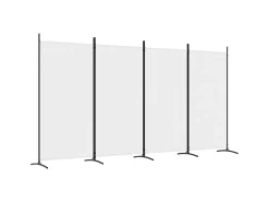 Biombo divisor de 4 paneles de tela 346x180 cm ES784632 Blanco Hot