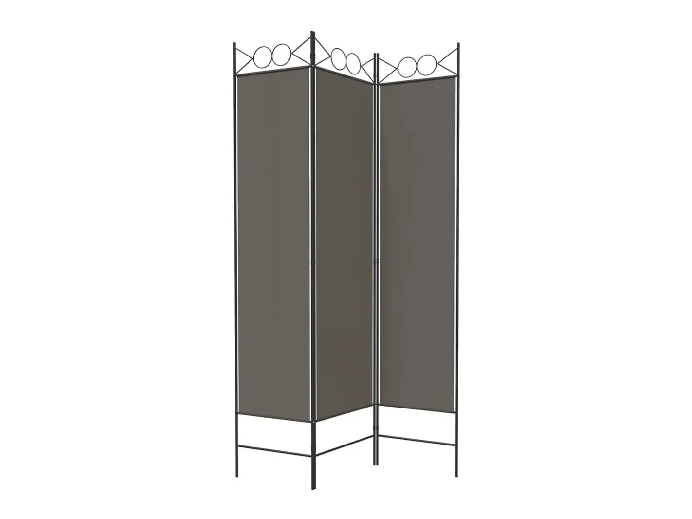Best Biombo divisor de 3 paneles de tela 120x200 cm ES753659 Gris antracita