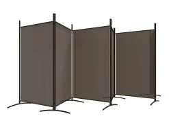 Hot Biombo divisor de 6 paneles de tela 520x180 cm ES709743 Gris antracita