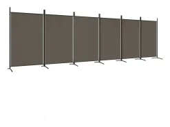Hot Biombo divisor de 6 paneles de tela 520x180 cm ES709743 Gris antracita