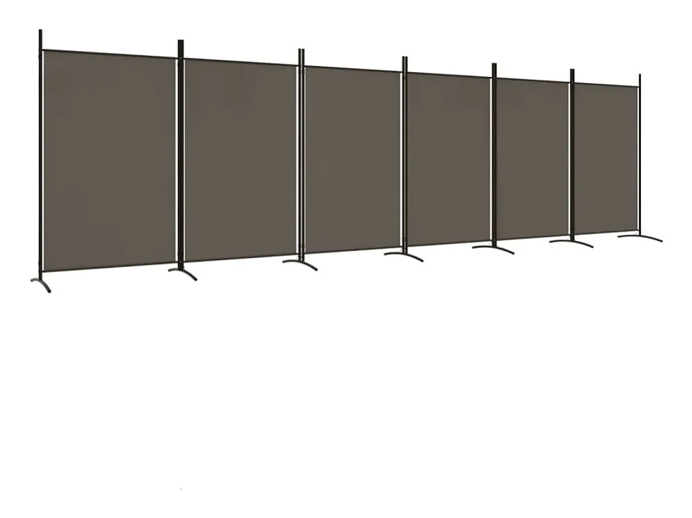 Hot Biombo divisor de 6 paneles de tela 520x180 cm ES709743 Gris antracita