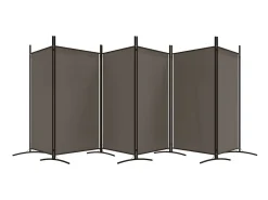 Hot Biombo divisor de 6 paneles de tela 520x180 cm ES709743 Gris antracita