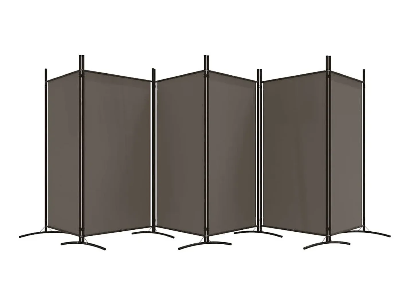 Hot Biombo divisor de 6 paneles de tela 520x180 cm ES709743 Gris antracita