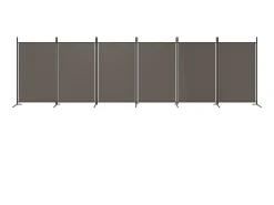 Hot Biombo divisor de 6 paneles de tela 520x180 cm ES709743 Gris antracita