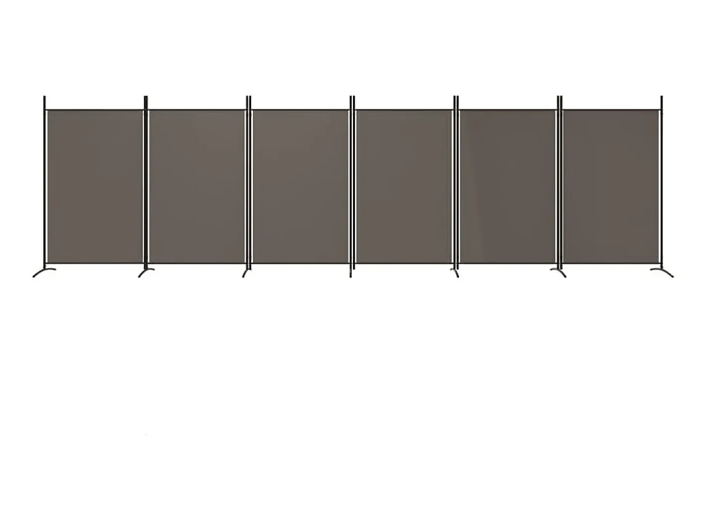 Hot Biombo divisor de 6 paneles de tela 520x180 cm ES709743 Gris antracita