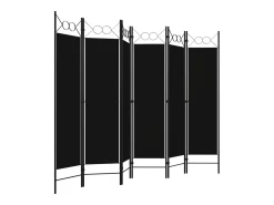Biombo-Biombo divisor de 6 paneles 240x180 cm ES687438 Negro