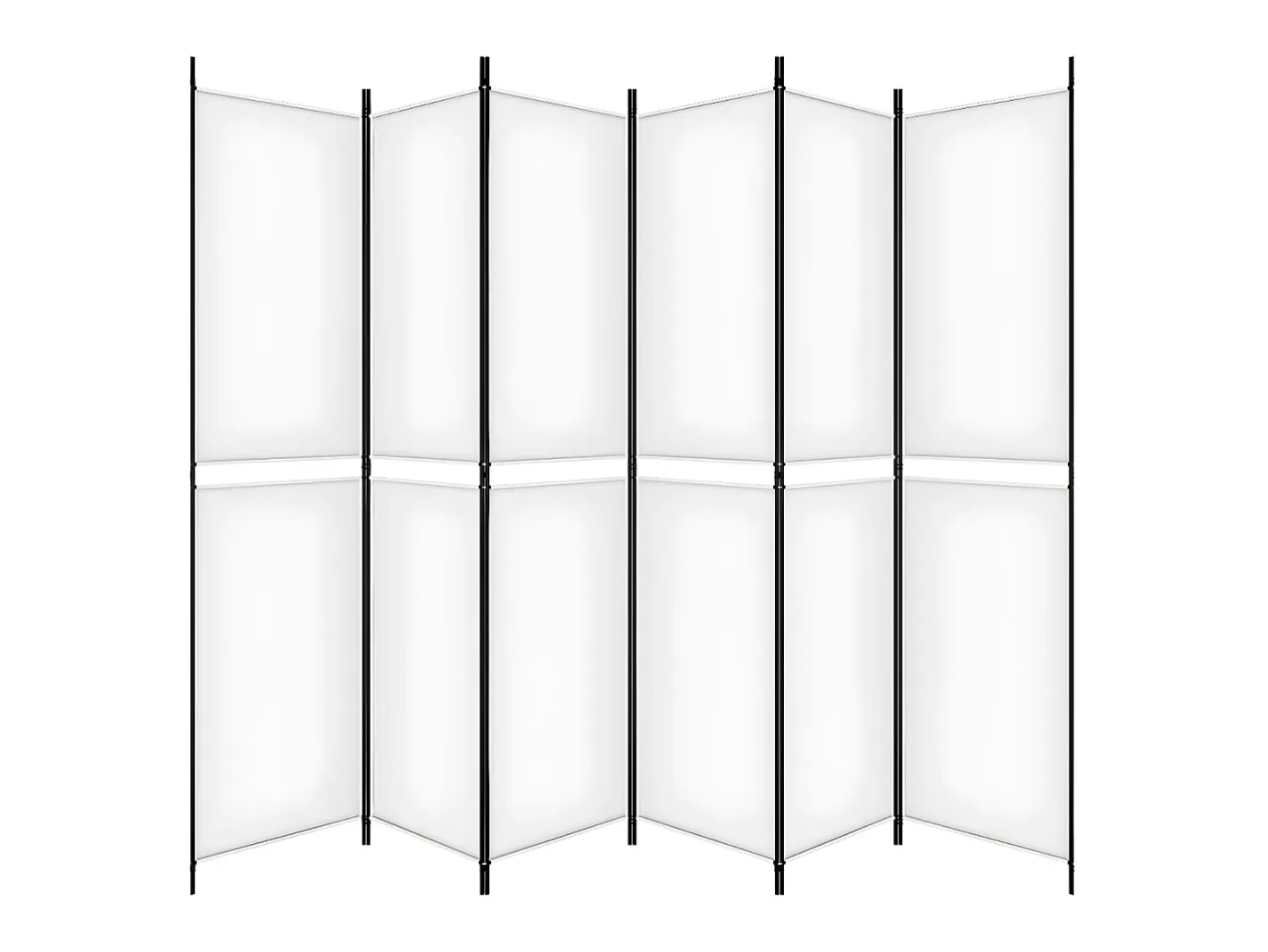 Biombo divisor de 6 paneles de tela 300x220 cm ES661032 Blanco