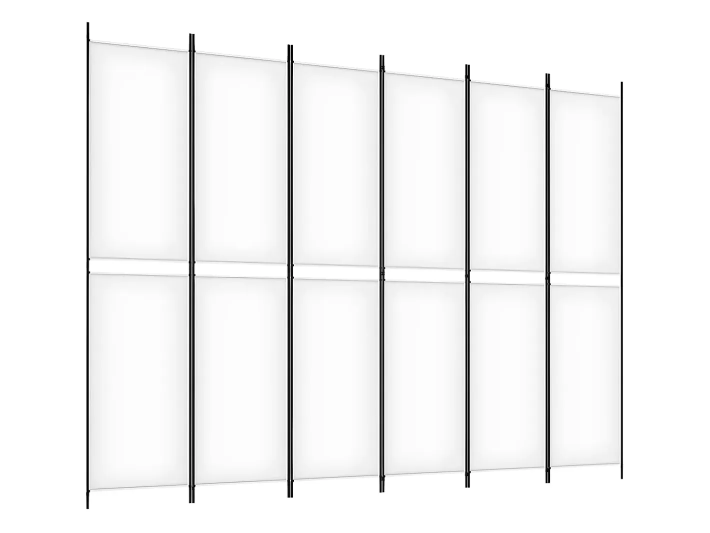 Biombo divisor de 6 paneles de tela 300x220 cm ES661032 Blanco