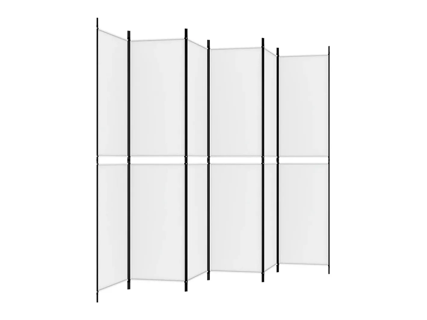 Biombo divisor de 6 paneles de tela 300x220 cm ES661032 Blanco