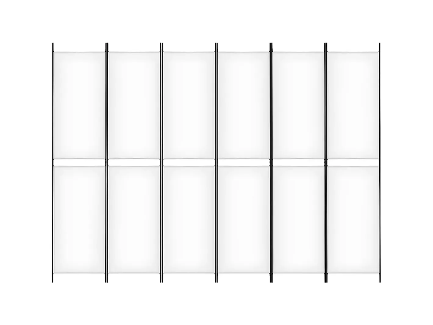 Biombo divisor de 6 paneles de tela 300x220 cm ES661032 Blanco