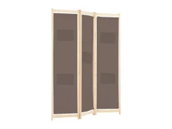 Biombo-Biombo divisor de 3 paneles de tela marrón 120x170x4 cm ES938514 Marru00f3n