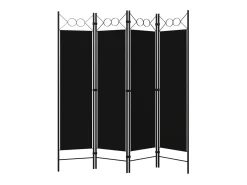 Biombo-Biombo divisor de 4 paneles 160x180 cm ES133246 Negro