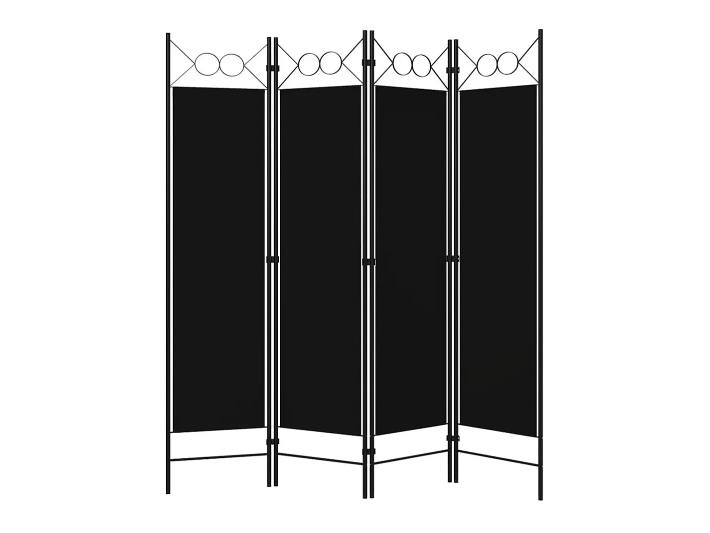 Biombo-Biombo divisor de 4 paneles 160x180 cm ES133246 Negro