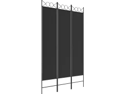 Clearance Biombo divisor de 3 paneles de tela 120x200 cm ES588333 Negro