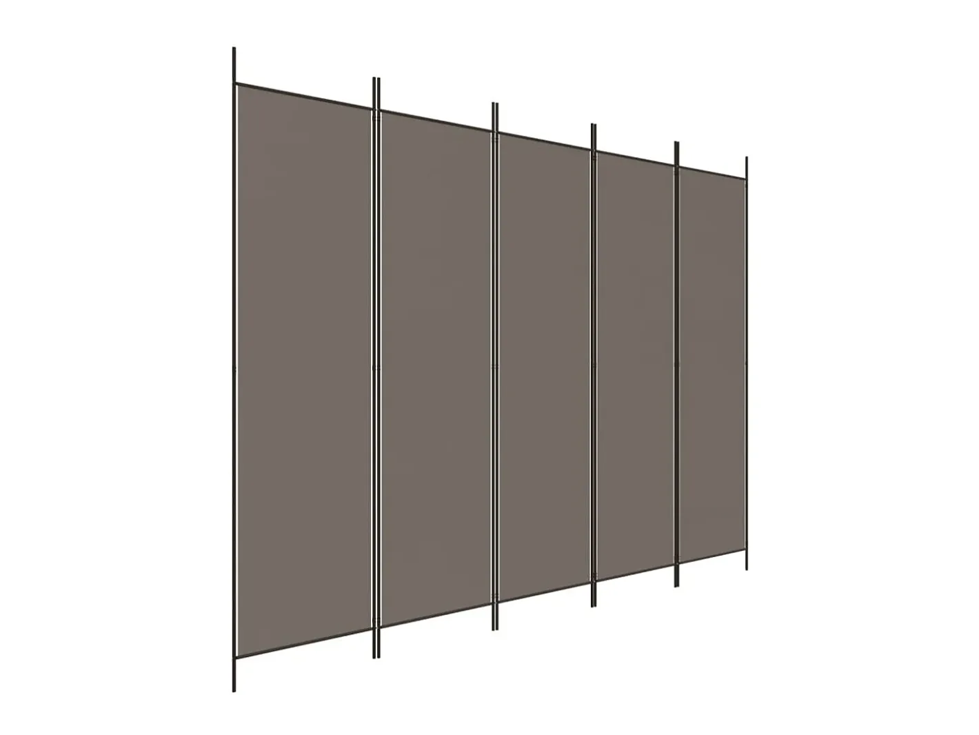 Biombo-Biombo divisor de 5 paneles de tela 250x220 cm ES201364 Gris antracita