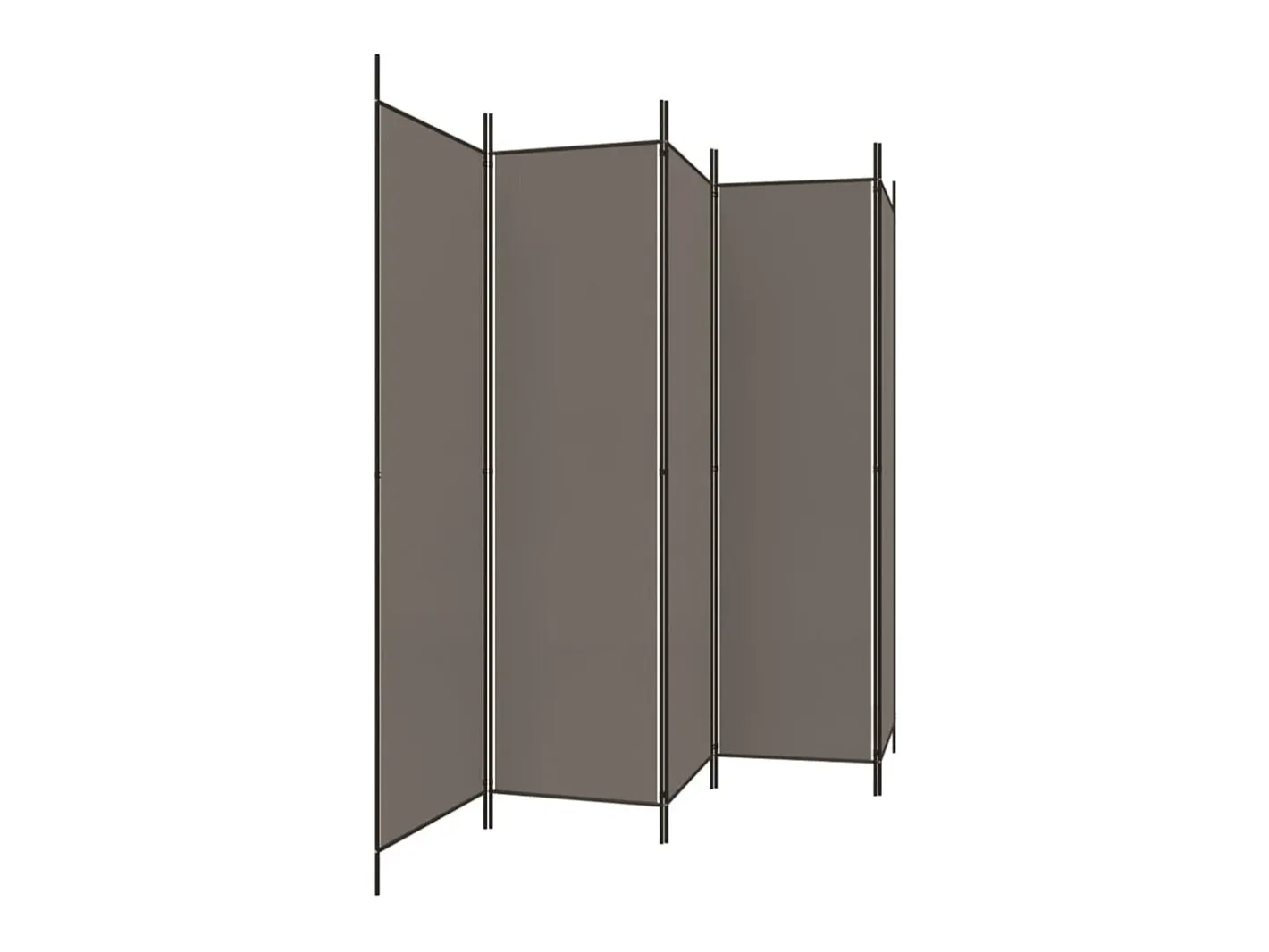 Biombo-Biombo divisor de 5 paneles de tela 250x220 cm ES201364 Gris antracita