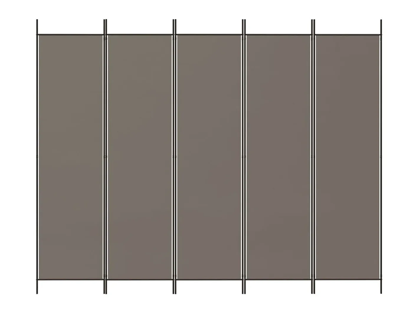 Biombo-Biombo divisor de 5 paneles de tela 250x220 cm ES201364 Gris antracita