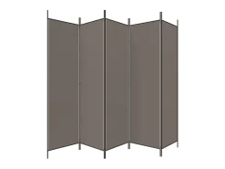 Biombo-Biombo divisor de 5 paneles de tela 250x220 cm ES201364 Gris antracita