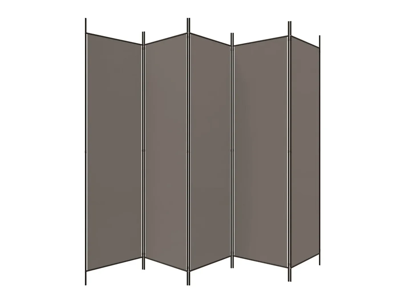 Biombo-Biombo divisor de 5 paneles de tela 250x220 cm ES201364 Gris antracita