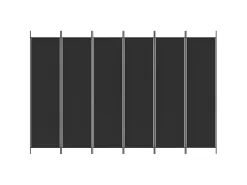 Biombo-Biombo divisor de 6 paneles de tela 300x200 cm ES387572 Negro