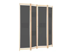 Biombo-Biombo divisor de 4 paneles de tela 160x170x4 cm ES754646 Gris