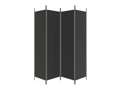 Biombo divisor de 4 paneles de tela 200x200 cm ES949577 Negro Discount