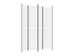 Biombo divisor de 4 paneles de tela 200x220 cm ES658641 Blanco
