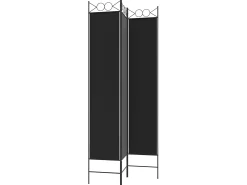 Biombo divisor de 3 paneles de tela 120x220 cm ES282274 Negro Sale