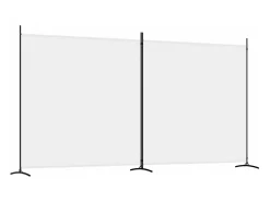 New Biombo divisor de 2 paneles de tela 348x180 cm ES190945 Blanco