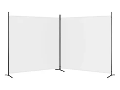 New Biombo divisor de 2 paneles de tela 348x180 cm ES190945 Blanco