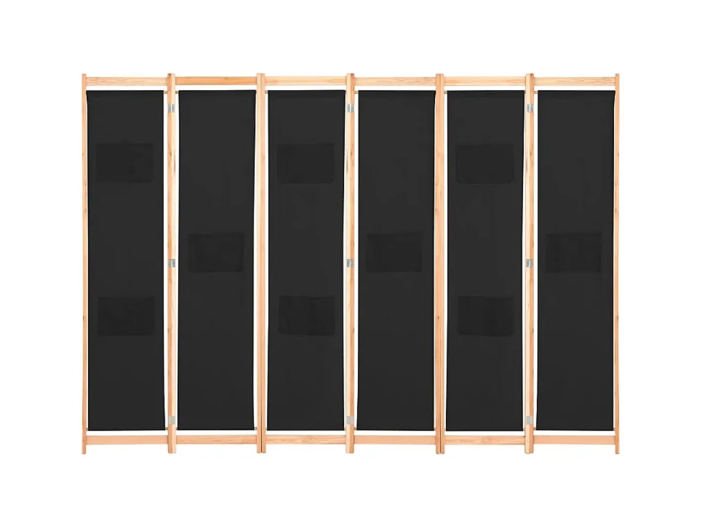 Biombo divisor de 6 paneles de tela 240x170x4 cm ES874972 Negro Best