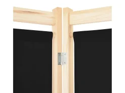 Biombo divisor de 6 paneles de tela 240x170x4 cm ES874972 Negro Best