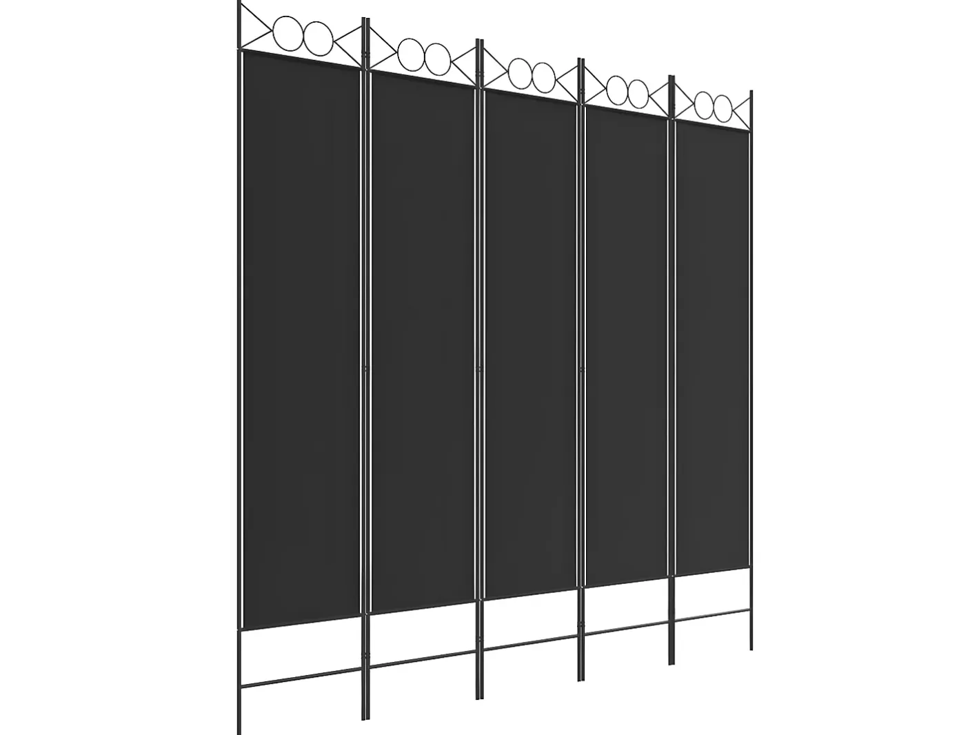 Biombo divisor de 5 paneles de tela 200x200 cm ES190424 Negro