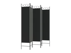 Biombo divisor de 5 paneles de tela 200x200 cm ES190424 Negro