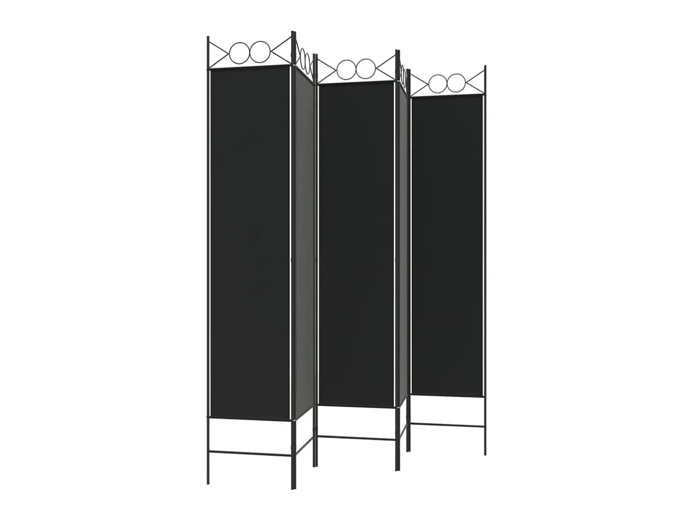 Biombo divisor de 5 paneles de tela 200x200 cm ES190424 Negro