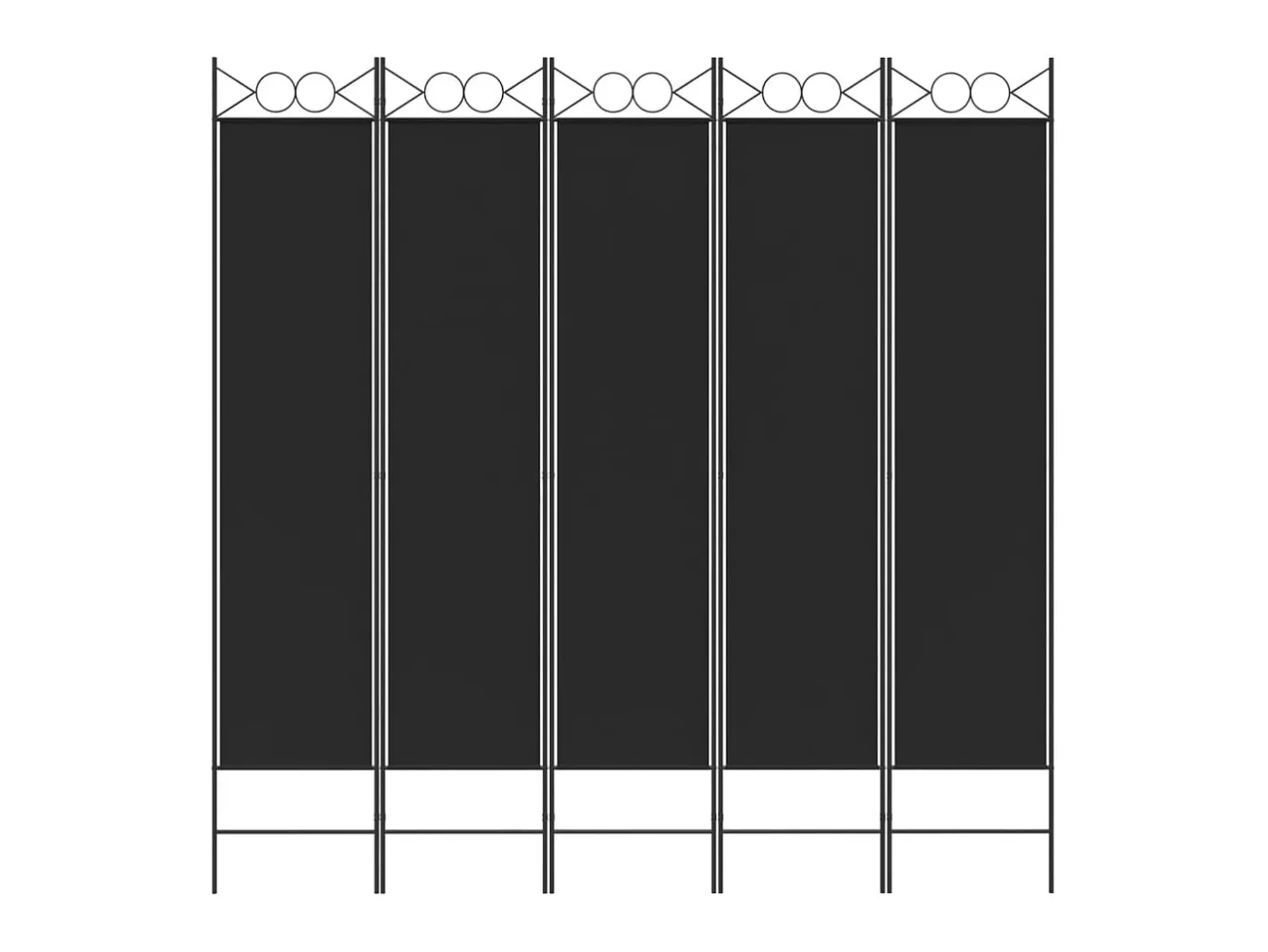 Biombo divisor de 5 paneles de tela 200x200 cm ES190424 Negro