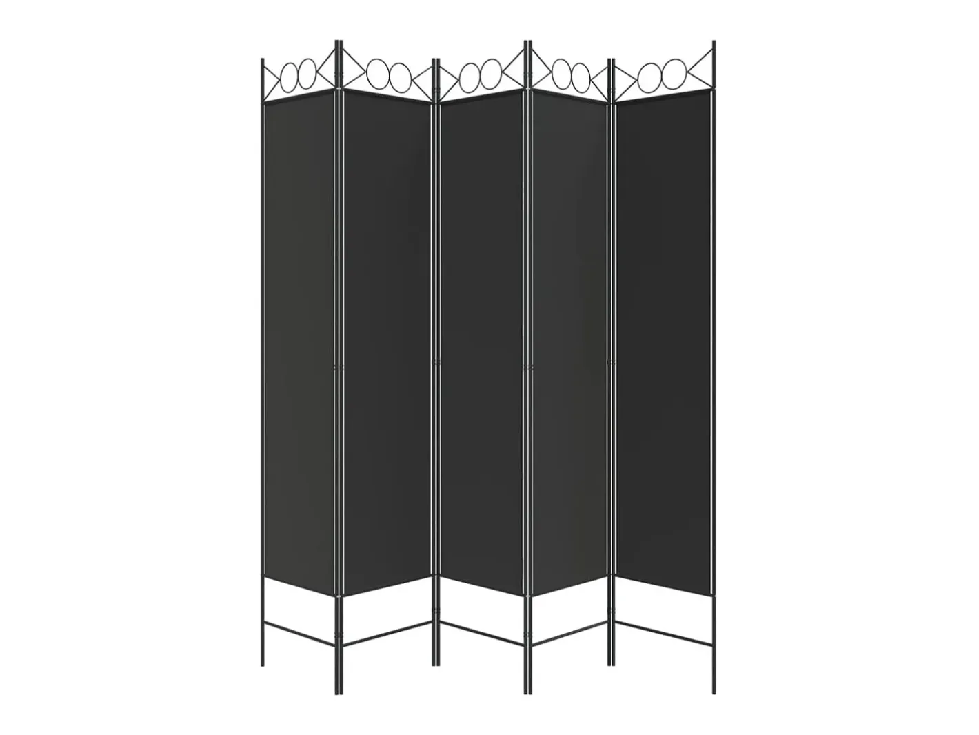 Biombo divisor de 5 paneles de tela 200x200 cm ES190424 Negro
