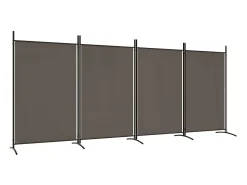 Biombo divisor de 4 paneles de tela 346x180 cm ES275685 Gris antracita Best