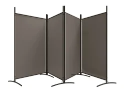 Biombo divisor de 4 paneles de tela 346x180 cm ES275685 Gris antracita Best