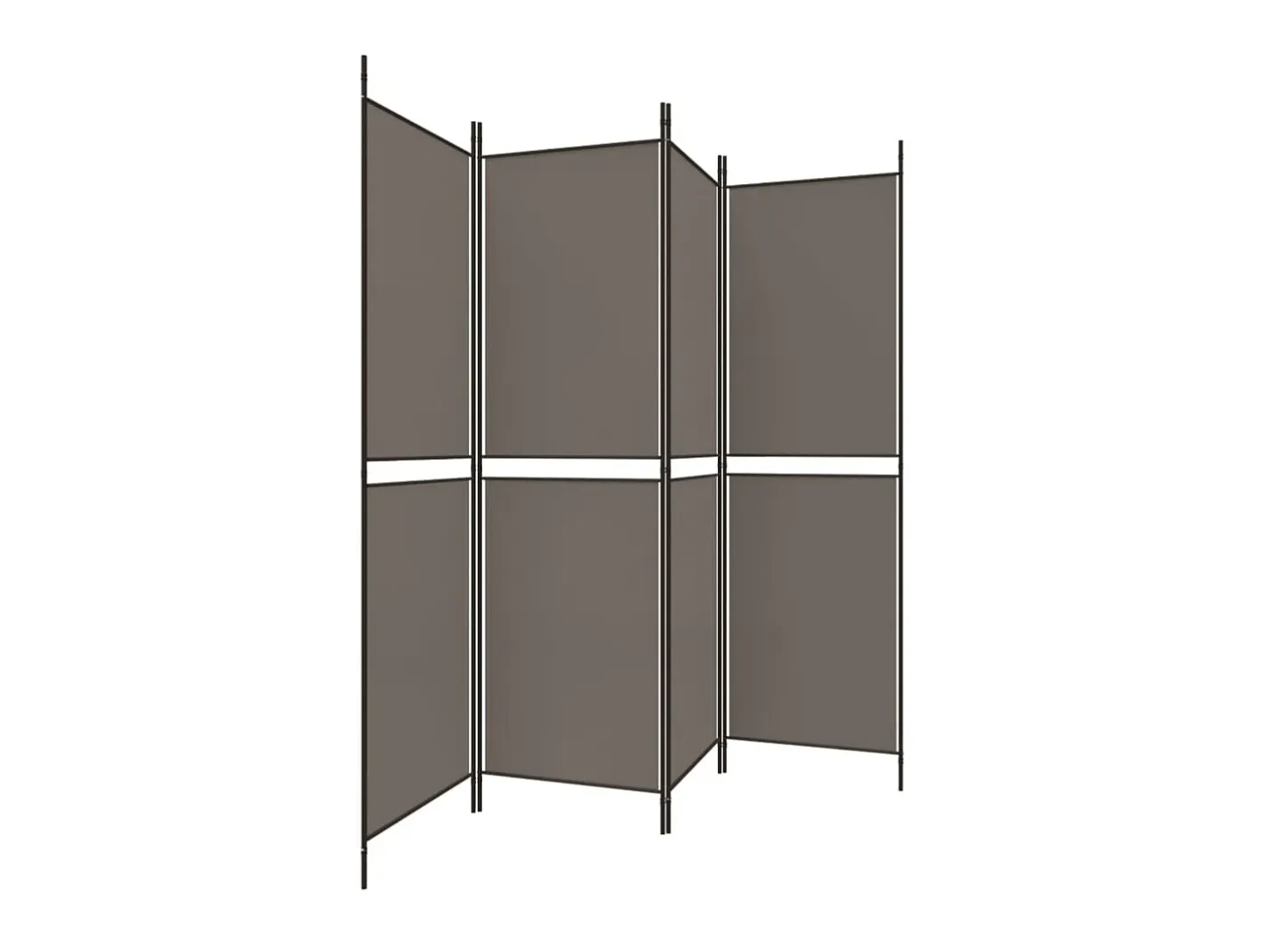 Sale Biombo divisor de 4 paneles de tela 200x180 cm ES924205 Gris antracita