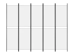 Biombo-Biombo divisor de 5 paneles de tela 250x200 cm ES484061 Blanco