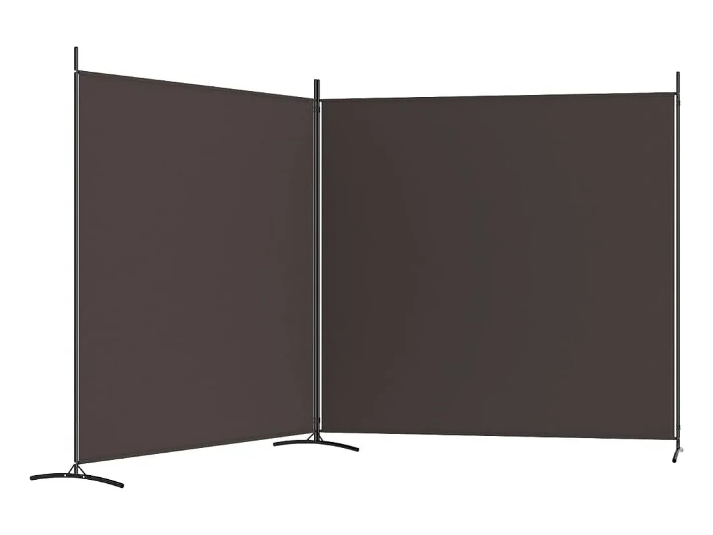 Biombo divisor de 2 paneles de tela marrón 348x180 cm ES833820 Marru00f3n Outlet