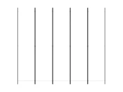 Biombo-Biombo divisor de 5 paneles de tela 250x220 cm ES742905 Blanco