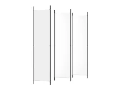 Biombo-Biombo divisor de 5 paneles de tela 250x220 cm ES742905 Blanco